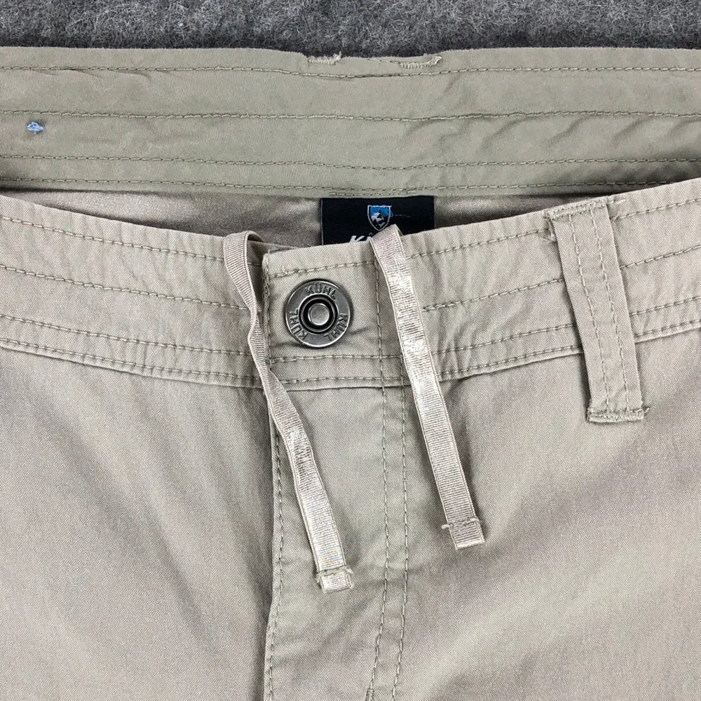 Kuhl Womens Hiking Pants 10 Regular Beige Spire Roll-Up Pant Mid Rise Zip Pocket